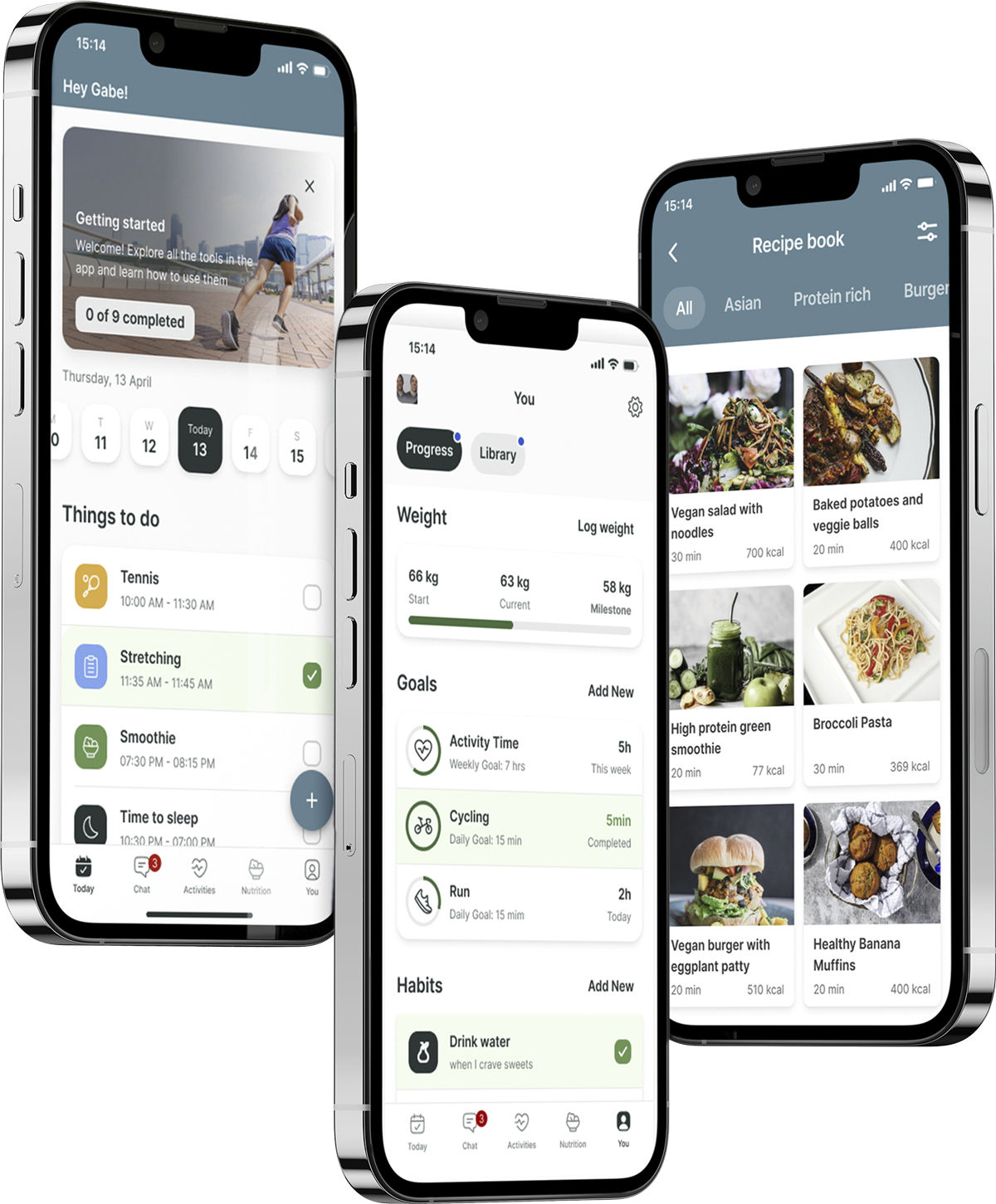 A mockup of the coaching app showcasing the features.